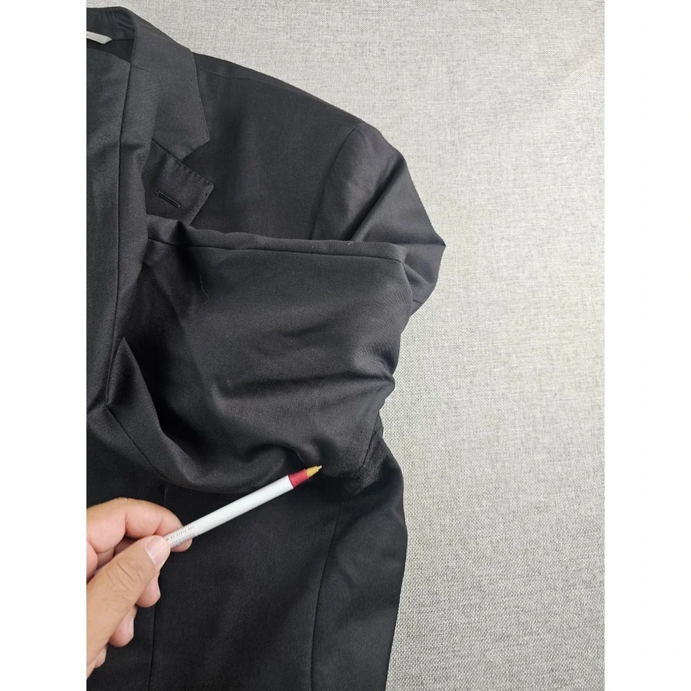 Canali 1934 Blazer Mens 46 R Black Wool Suit Jacket Designer Italy